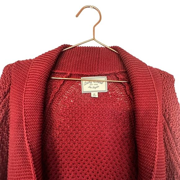 Lucky Brand Sweater Womens Size Medium Cardigan Chunky Knit Open Duster - Picture 2 of 6